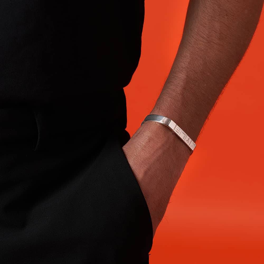 Board Cuff in Sterling Silver-6 product photo