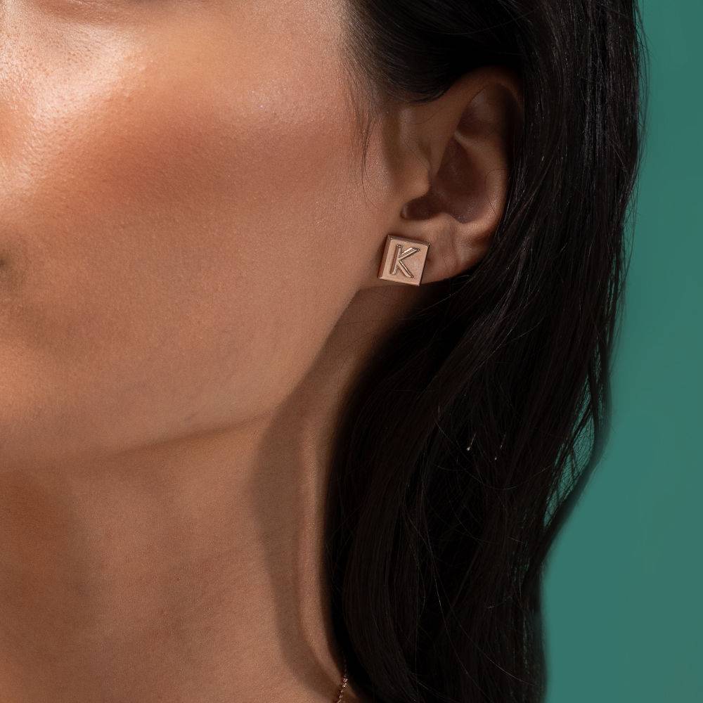 Dot Earings in 18k Rose Gold Vermeil product photo