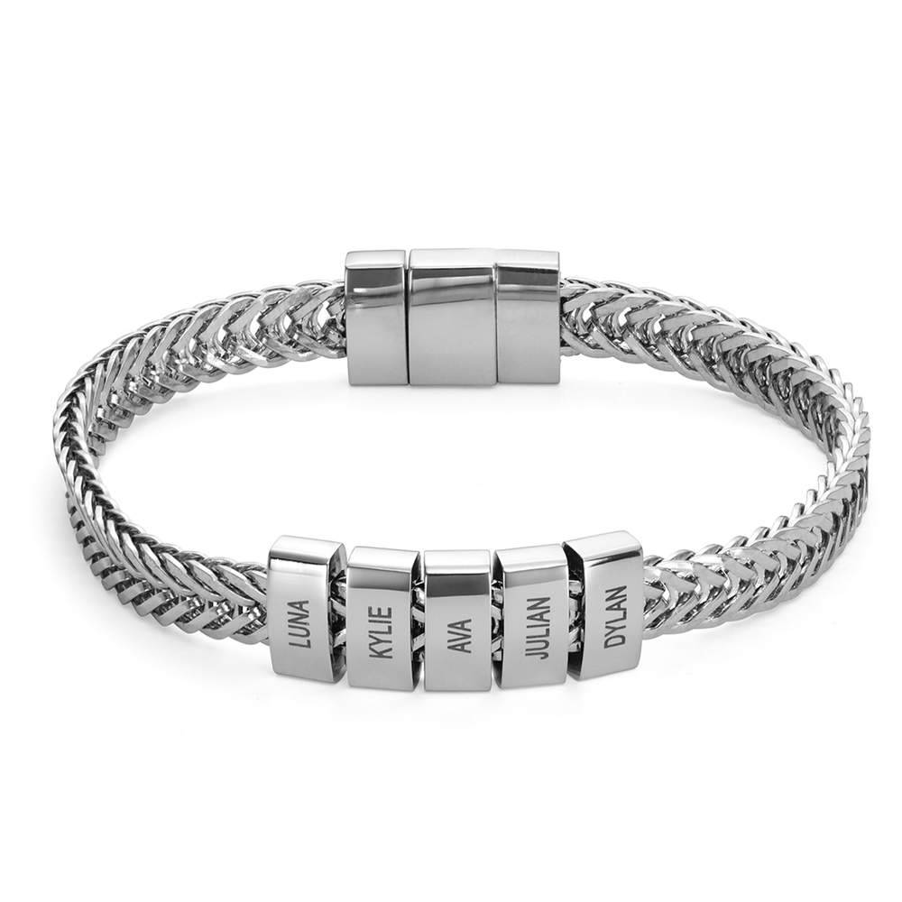 Elements Men's Beads Bracelet in Sterling Silver-4 product photo