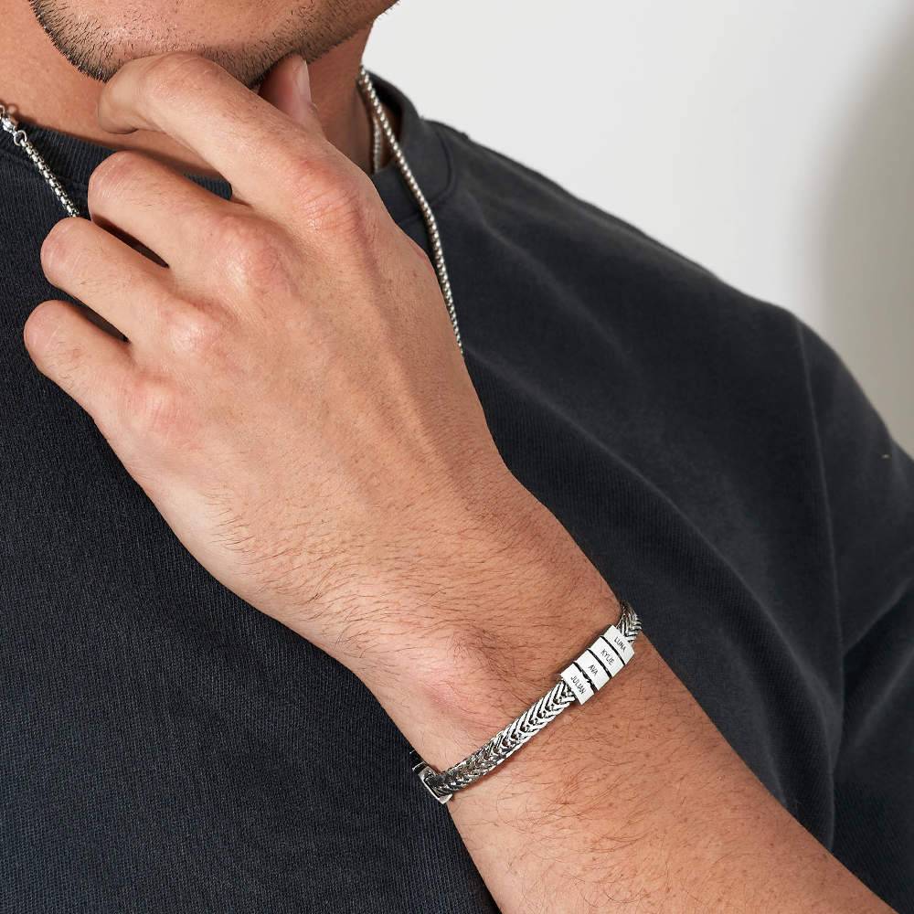 Elements Men's Beads Bracelet in Sterling Silver-3 product photo