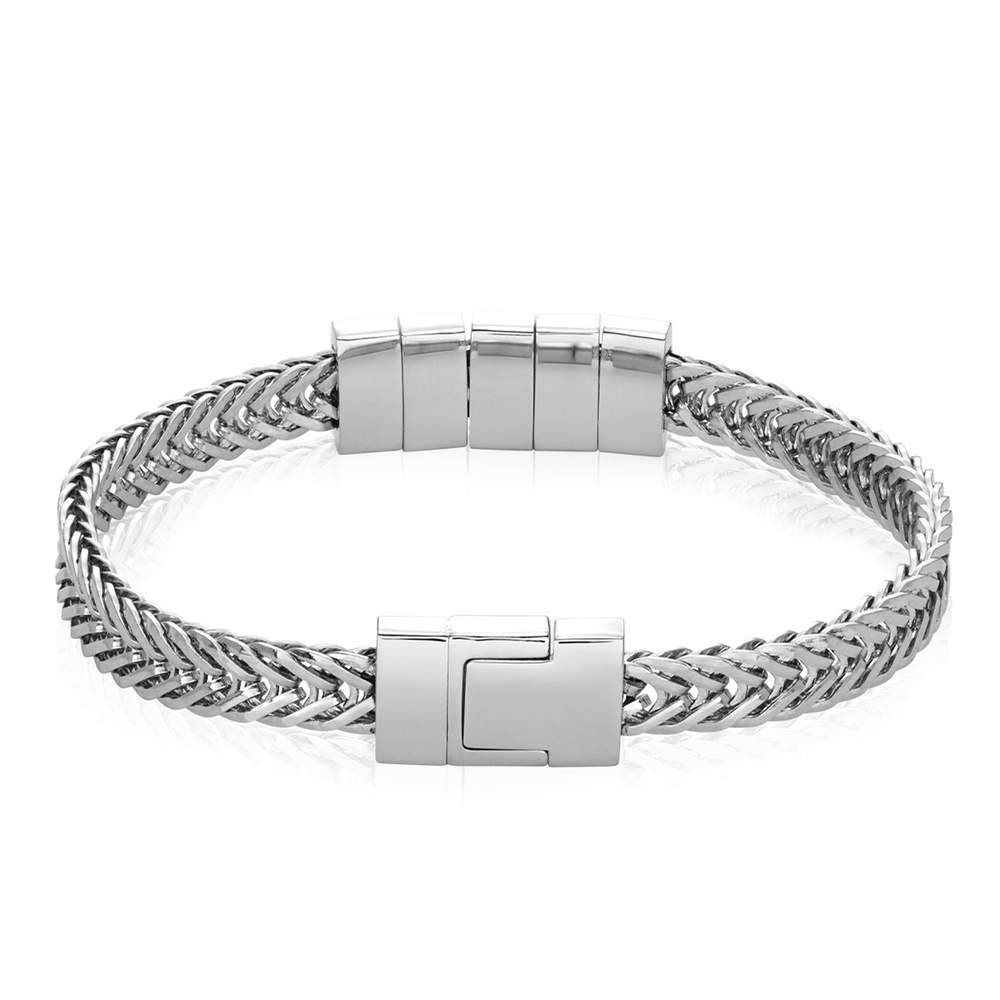 Elements Men's Beads Bracelet in Sterling Silver-9 product photo