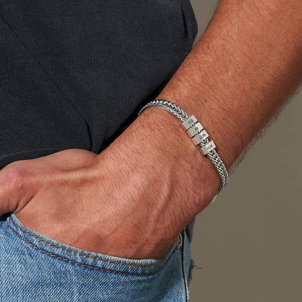 Elements Men's Beads Bracelet in Sterling Silver-6 product photo
