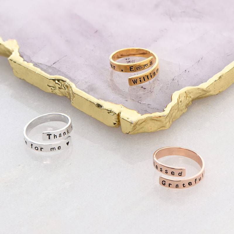 Engravable Ring Wrap in Gold Plating-4 product photo