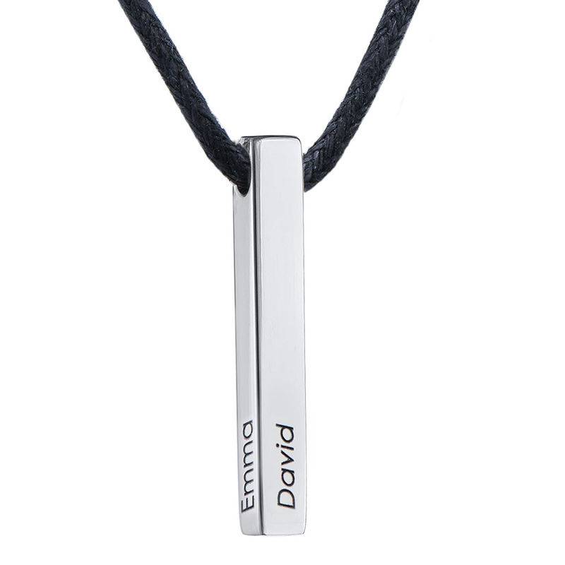 Atlas 3D Bar Name Necklace for Men in Sterling Silver