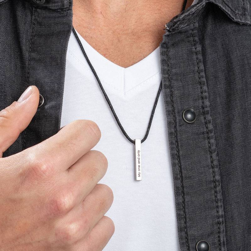 Atlas 3D Bar Name Necklace for Men in Sterling Silver product photo