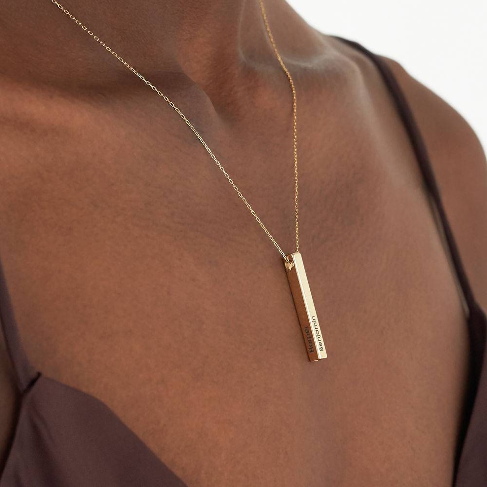 Totem 3D Bar Necklace in 10k Gold-4 product photo