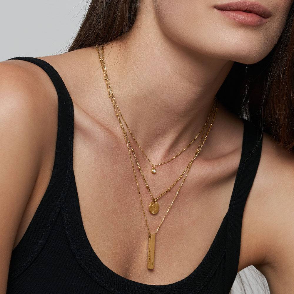 Totem 3D Bar Necklace in 18k Gold Plating-5 product photo