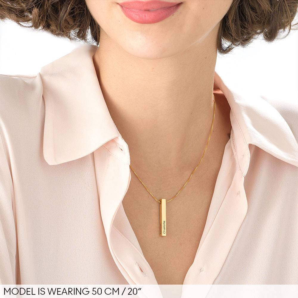 Totem 3D Bar Necklace in 18k Gold Plating-3 product photo