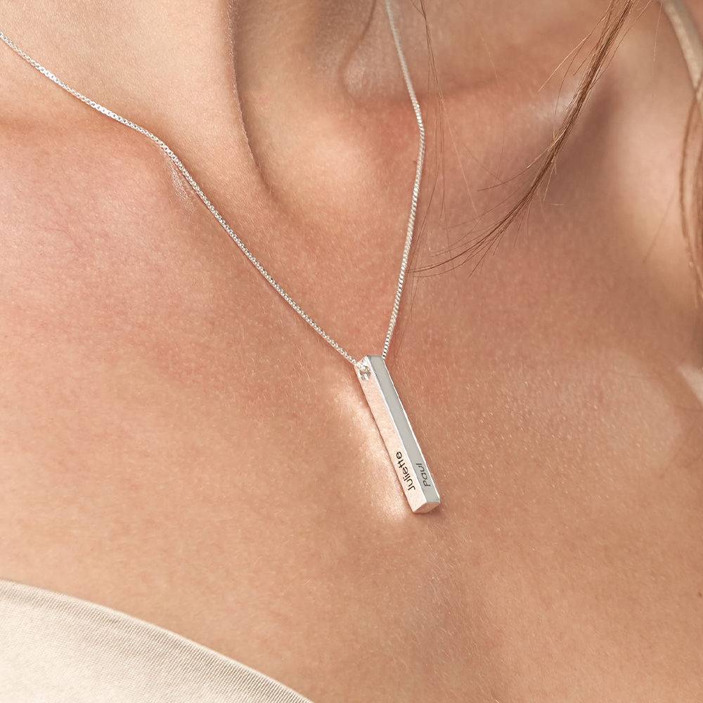 Totem 3D Bar Necklace in Sterling Silver product photo