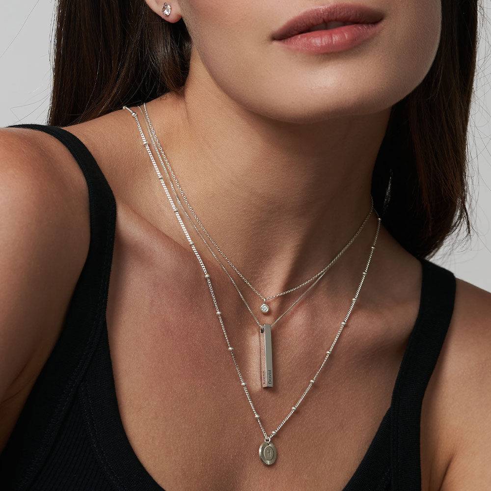 Totem 3D Bar Necklace in Sterling Silver-5 product photo