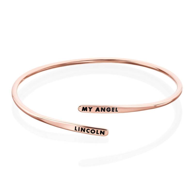 Engraved Adjustable Rose Gold Plated Cuff Bracelet-1 product photo