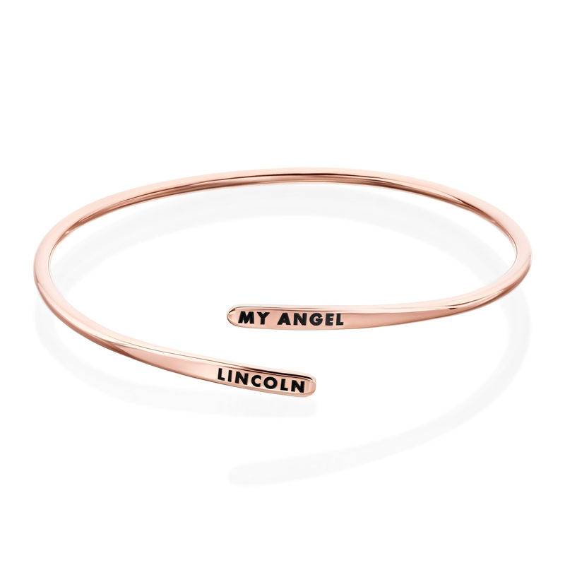 Engraved Adjustable Rose Gold Plated Cuff Bracelet-3 product photo