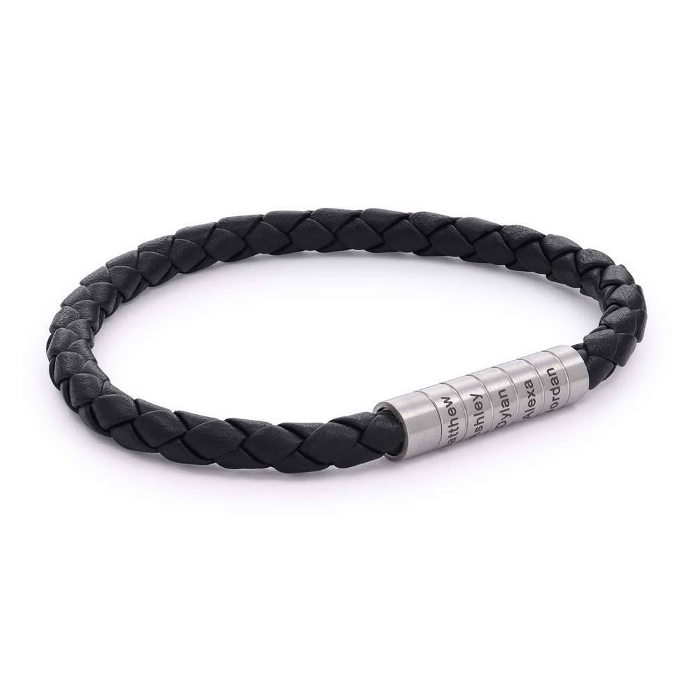 Navada Braided Leather Men Bracelet in Black