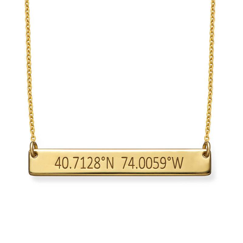 Engraved Coordinates Bar Necklace product photo