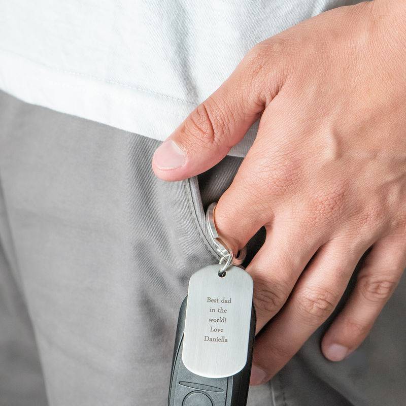 Engraved Dog Tag Keychain for Men-3 product photo