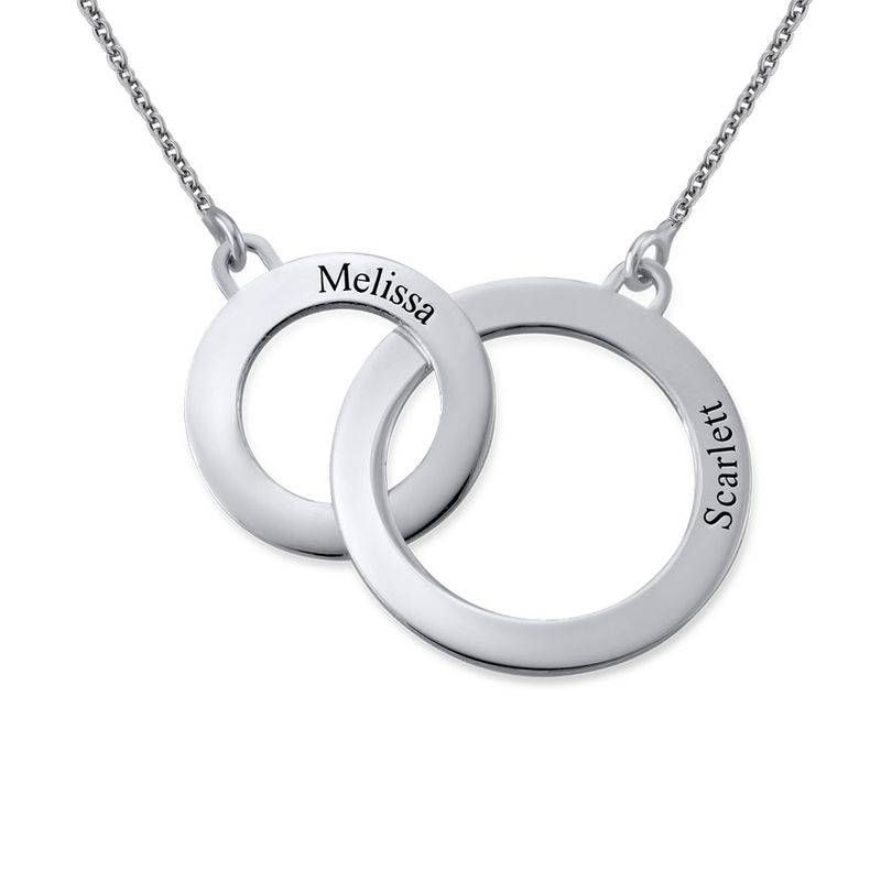 Engraved Eternity Circles Necklace in Silver-1 product photo