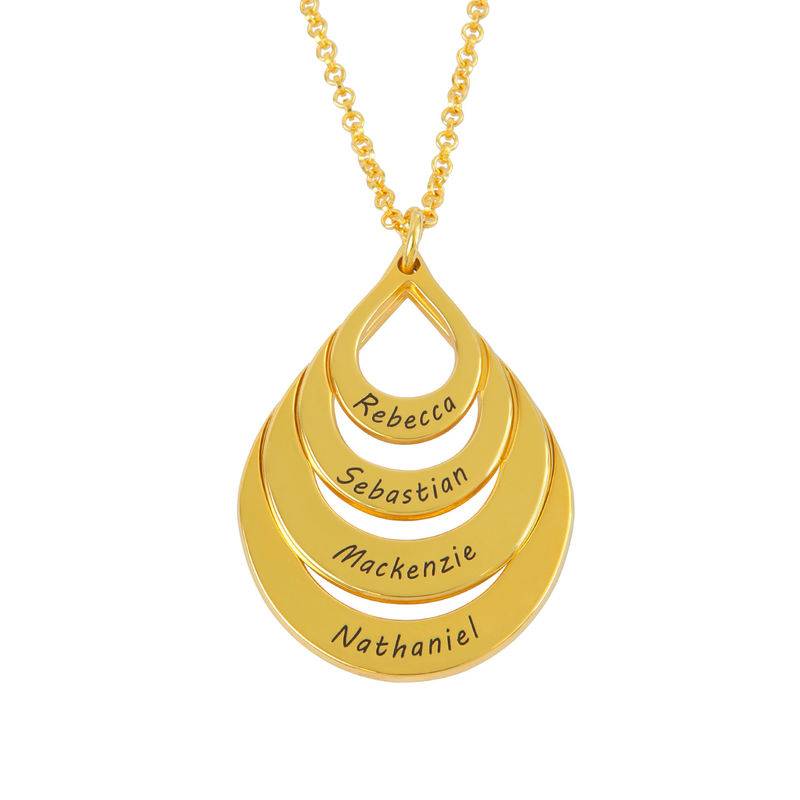 Engraved Family Necklace - Four Drops in Gold Plating-1 product photo