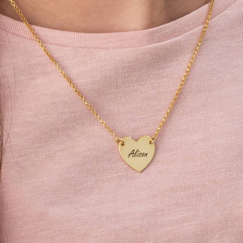 Engraved Heart Necklace with 18K Gold Plating for Teens-3 product photo