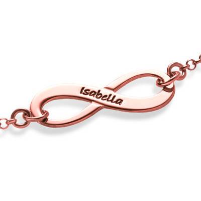 Engraved Infinity Bracelet with Rose Gold Plating product photo