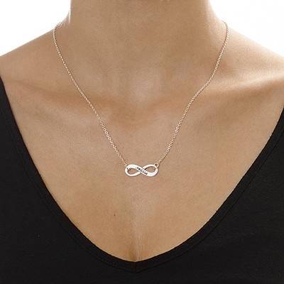 Personalized Sterling Silver Infinity Necklace-2 product photo