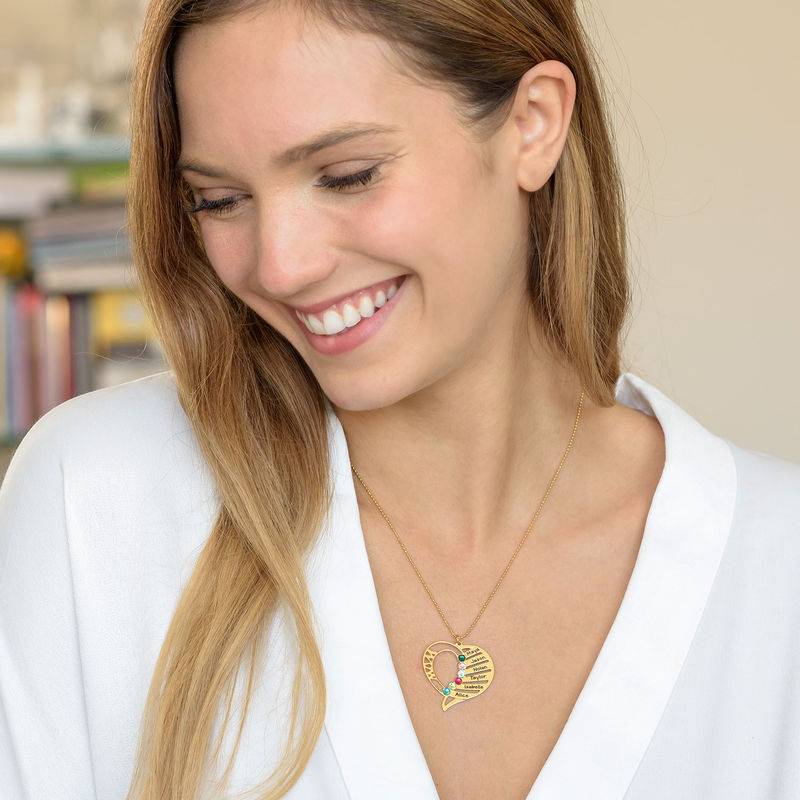 Engraved Mom Birthstone Necklace - 14K Gold-1 product photo