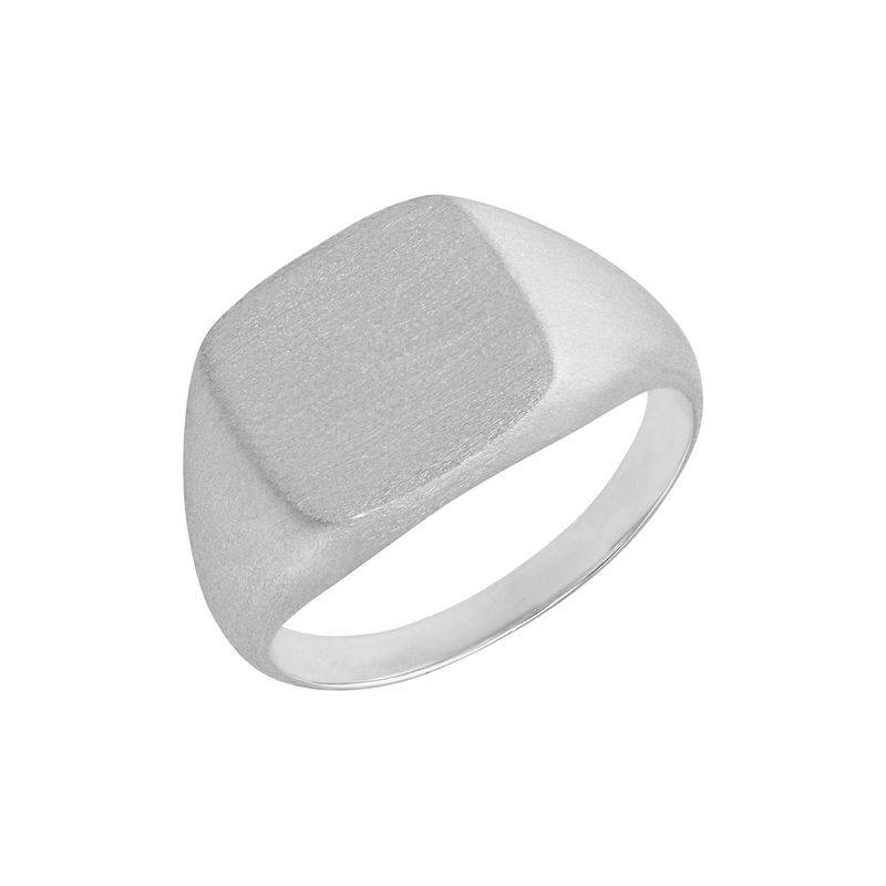 Engraved Signet Ring in Silver Matte-1 product photo