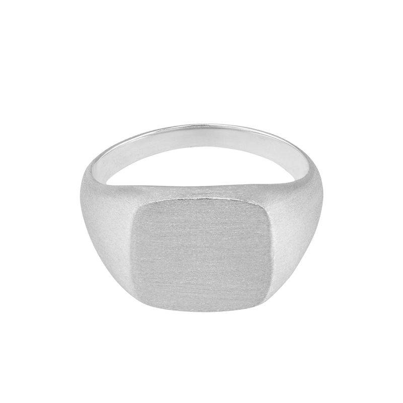 Engraved Signet Ring in Silver Matte-2 product photo