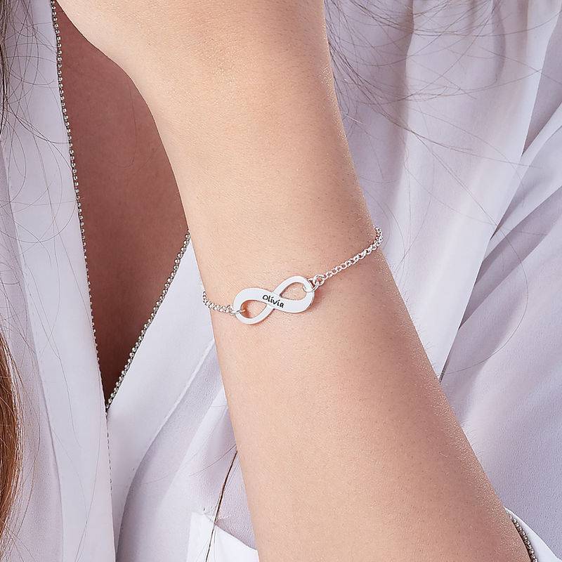 Sterling Silver Engraved Infinity Bracelet product photo