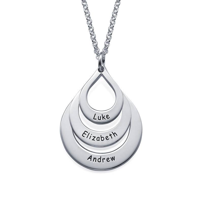 Engraved Family Necklace  Drop Shaped-3 product photo