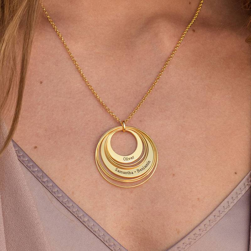 Engraved Two Ring Necklace in 18K Gold Vermeil product photo