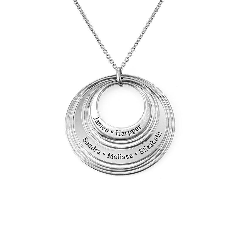 Engraved Two Ring Necklace in Sterling Silver product photo