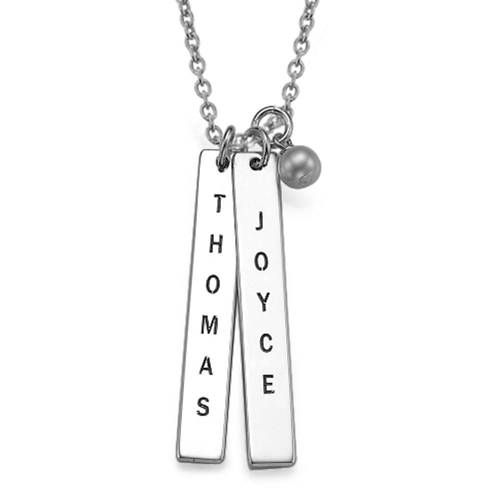 Engraved Name Tag Necklace - Sterling Silver-1 product photo