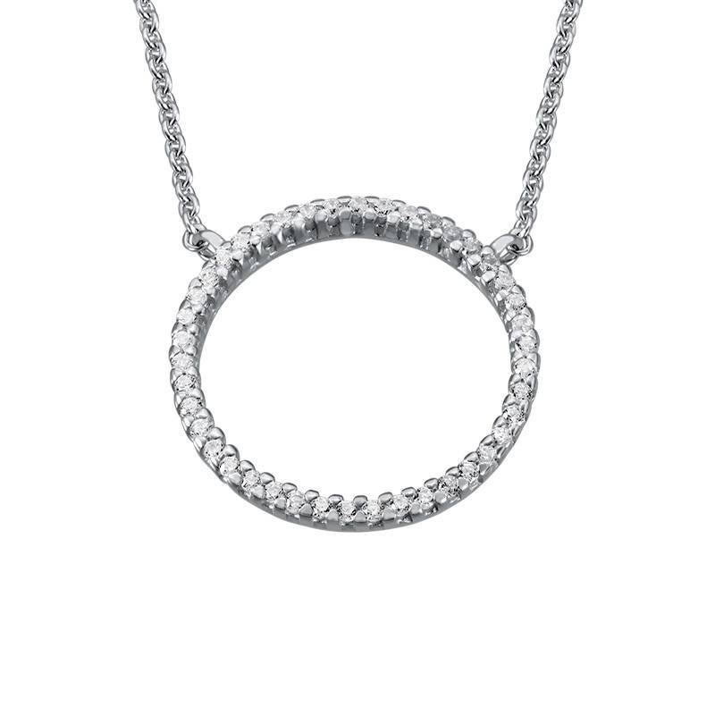Eternity Circle Necklace in Silver & Cubic Zirconia