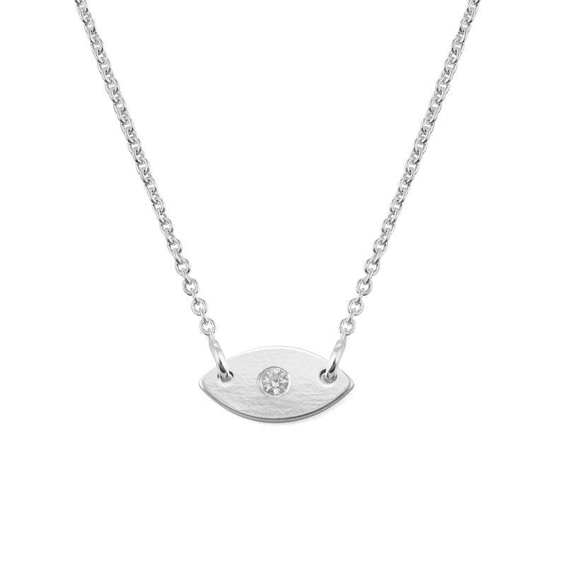 Evil Eye Dainty Necklace in Sterling Silver-1 product photo