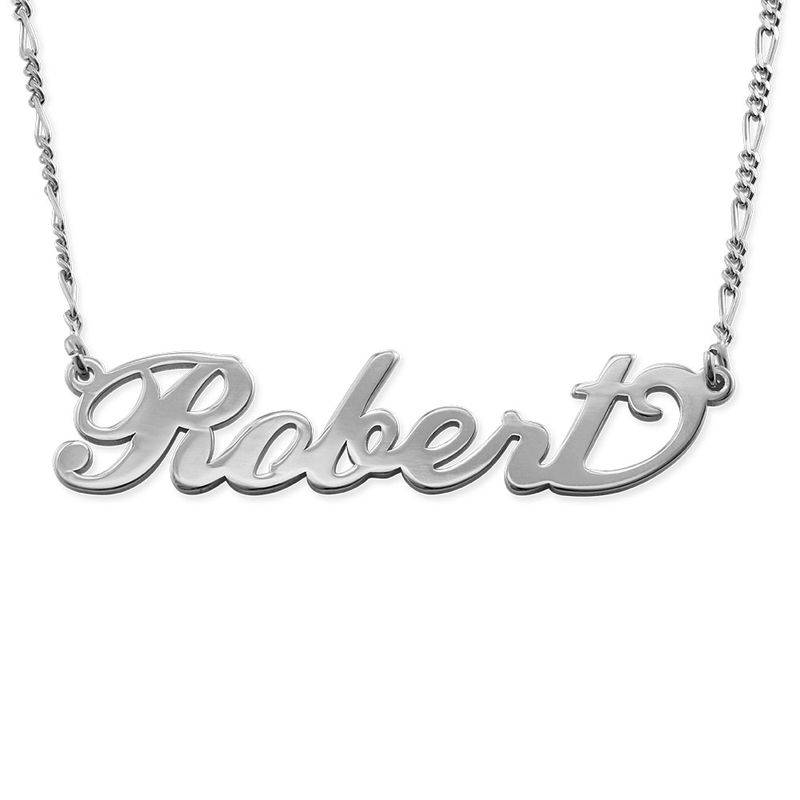 Double Thickness Silver Carrie-Style Name Necklace-1 product photo