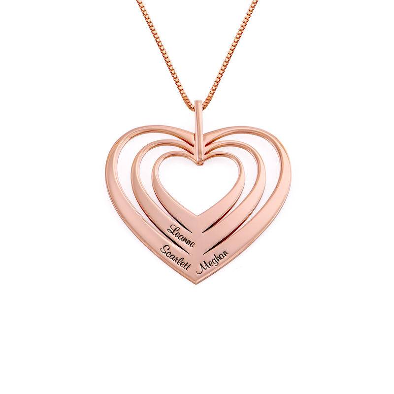 Family Hearts necklace in 18k Rose Gold Plating - Mini design-1 product photo