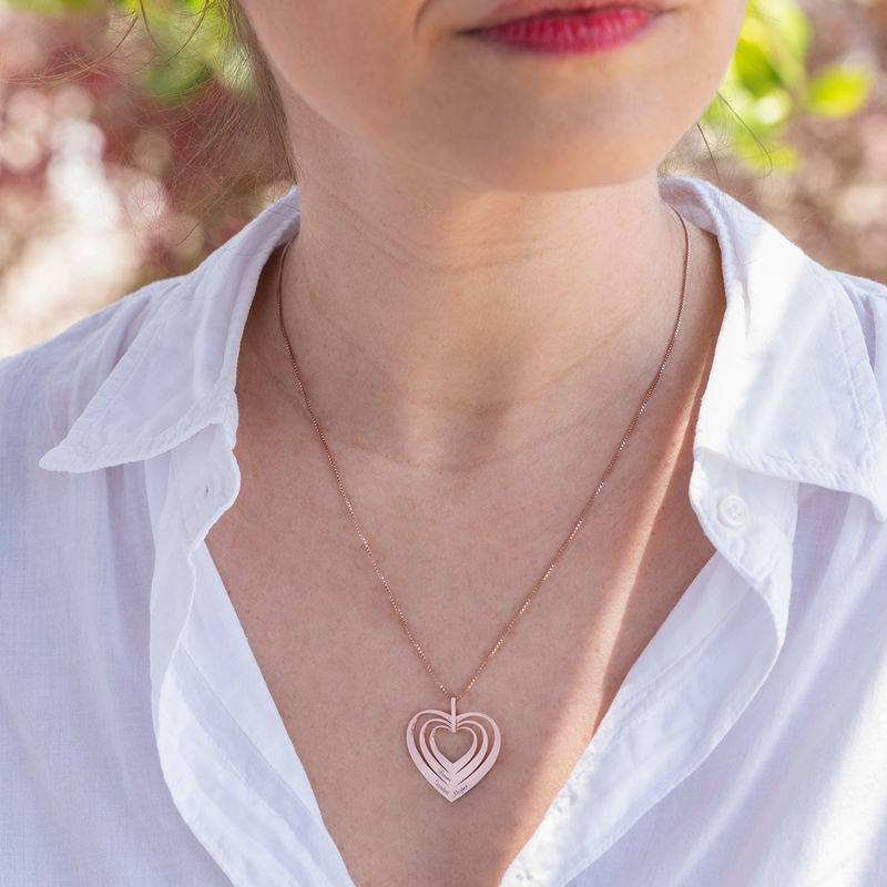 Family Hearts necklace in 18k Rose Gold Plating - Mini design-2 product photo