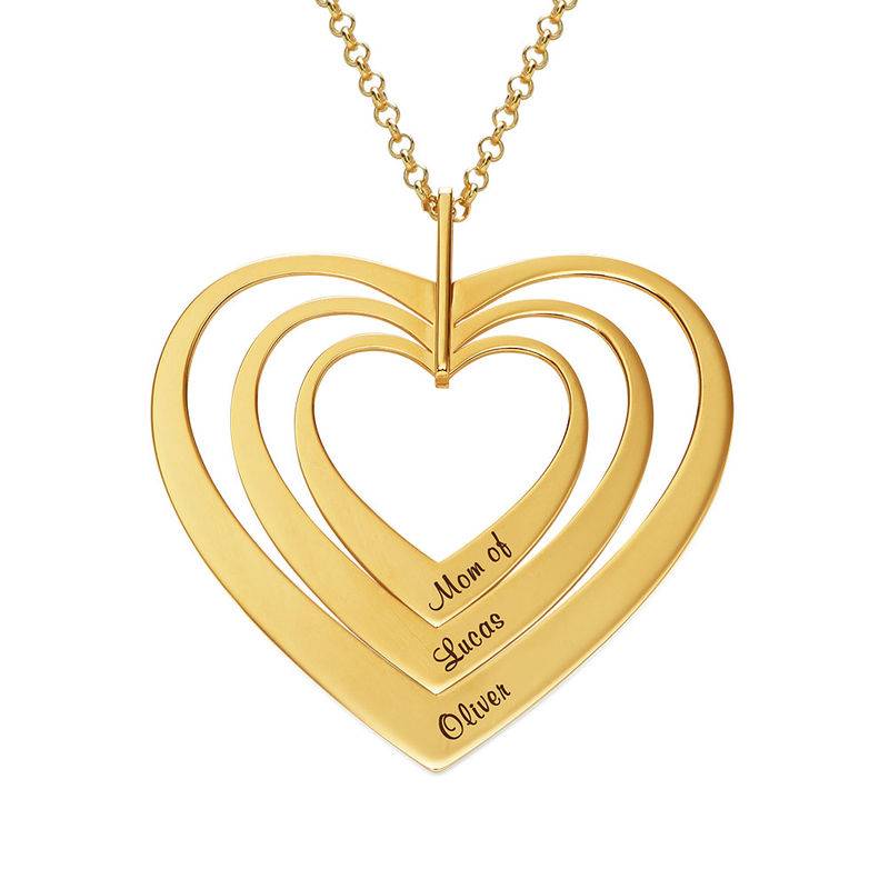 Family Hearts necklace in Gold Plating-6 product photo