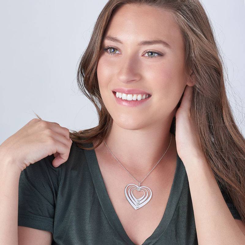 Family Hearts necklace in Sterling Silver-2 product photo