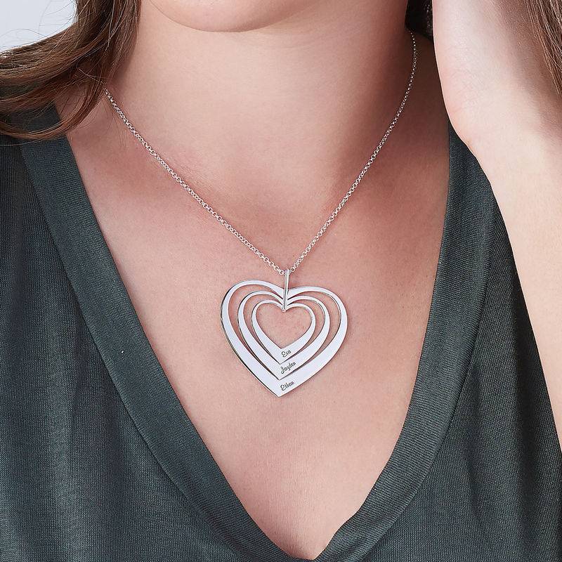 Family Hearts necklace in Sterling Silver-3 product photo