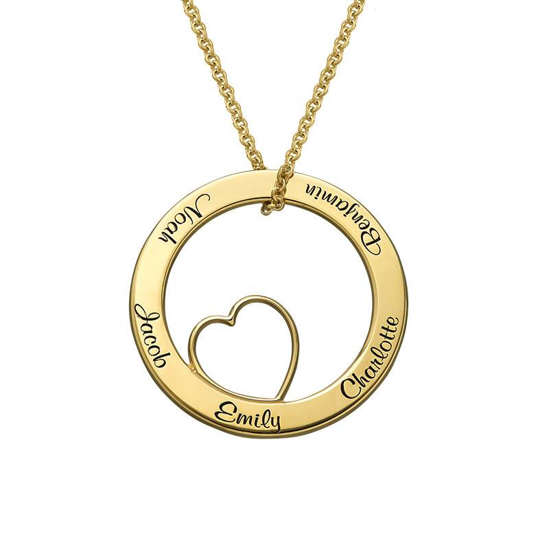 Family Love Circle Pendant Necklace - 18k Gold Plating-1 product photo