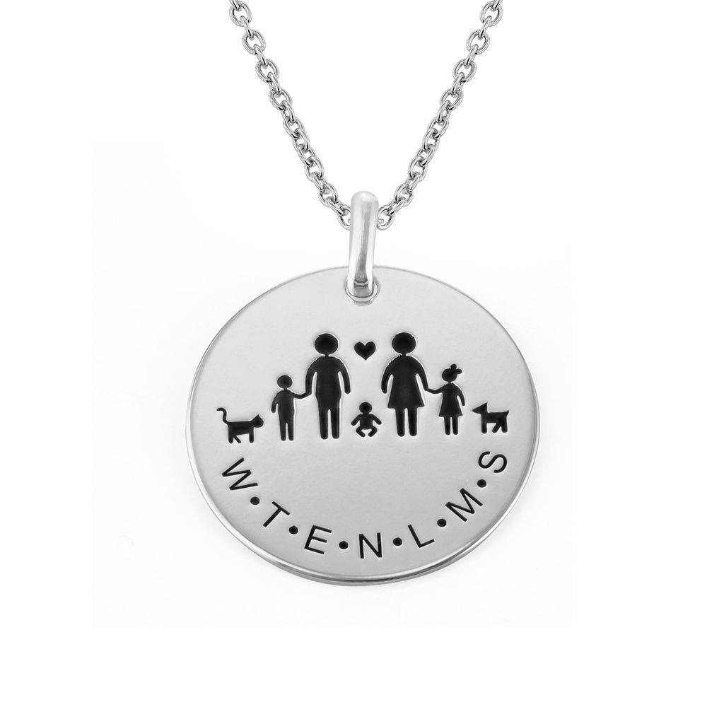 Family Necklace for Mom in Sterling Silver-1 product photo