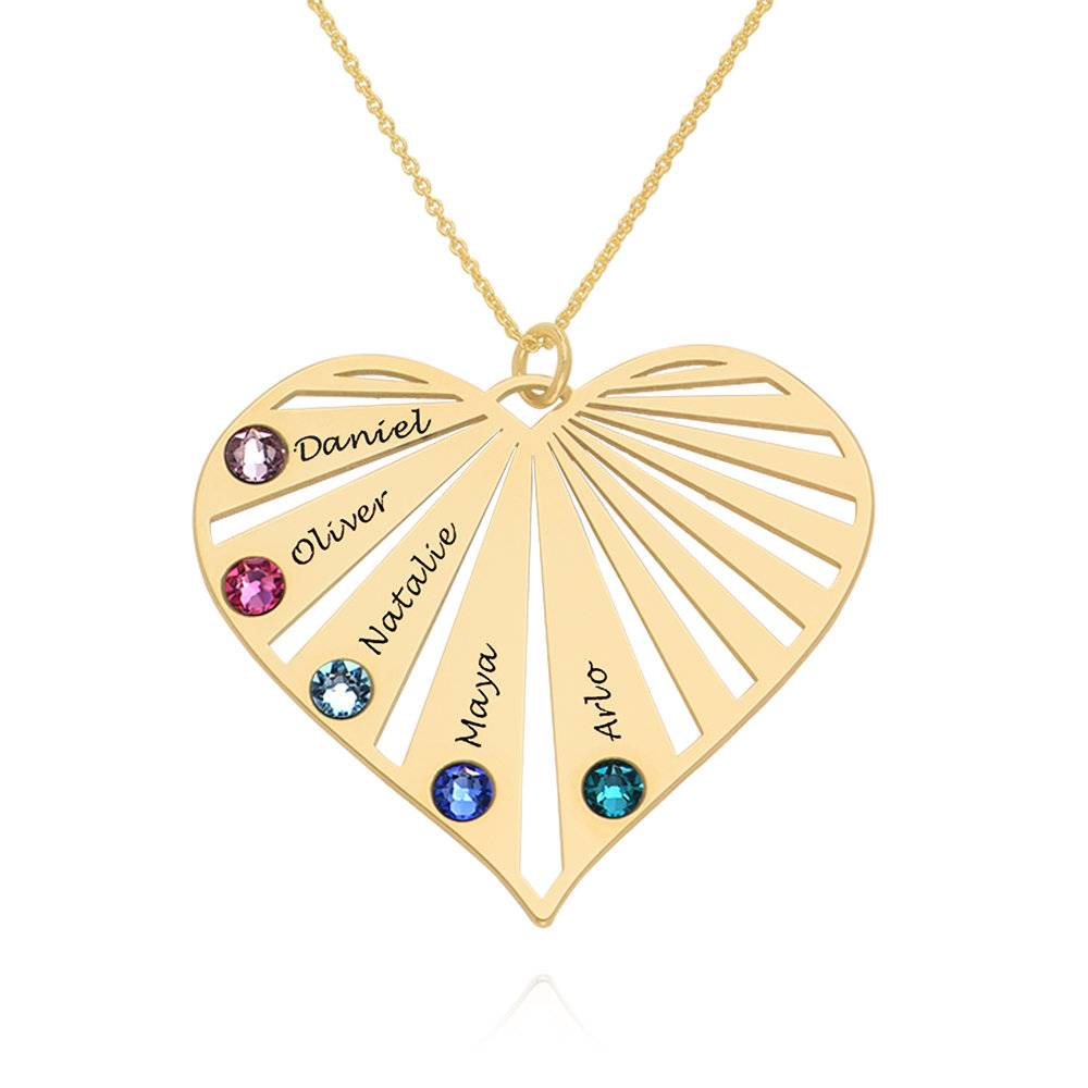 Family Necklace with Birthstones in 14k Gold-2 product photo