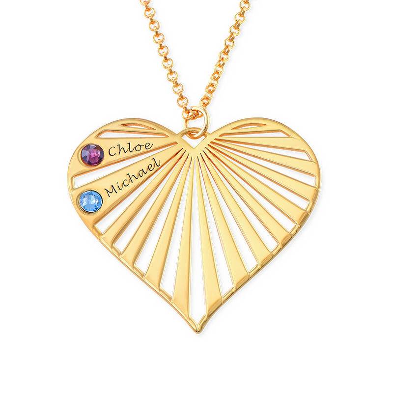 Family Necklace with Birthstones in 18k Gold Vermeil-3 product photo