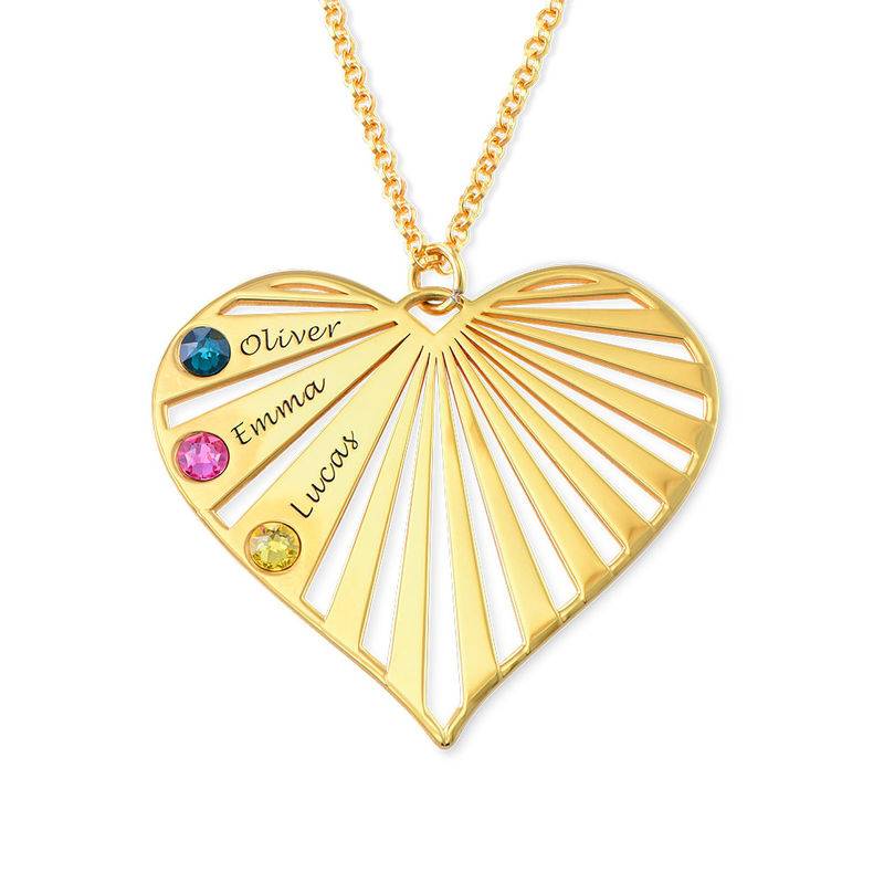 Family Necklace with Birthstones in 18k Gold Vermeil-1 product photo