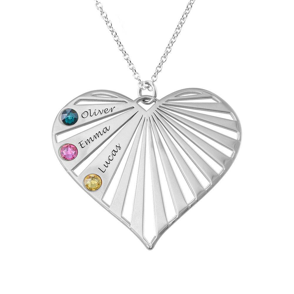 Family Necklace with Birthstones in Premium Silver-6 product photo