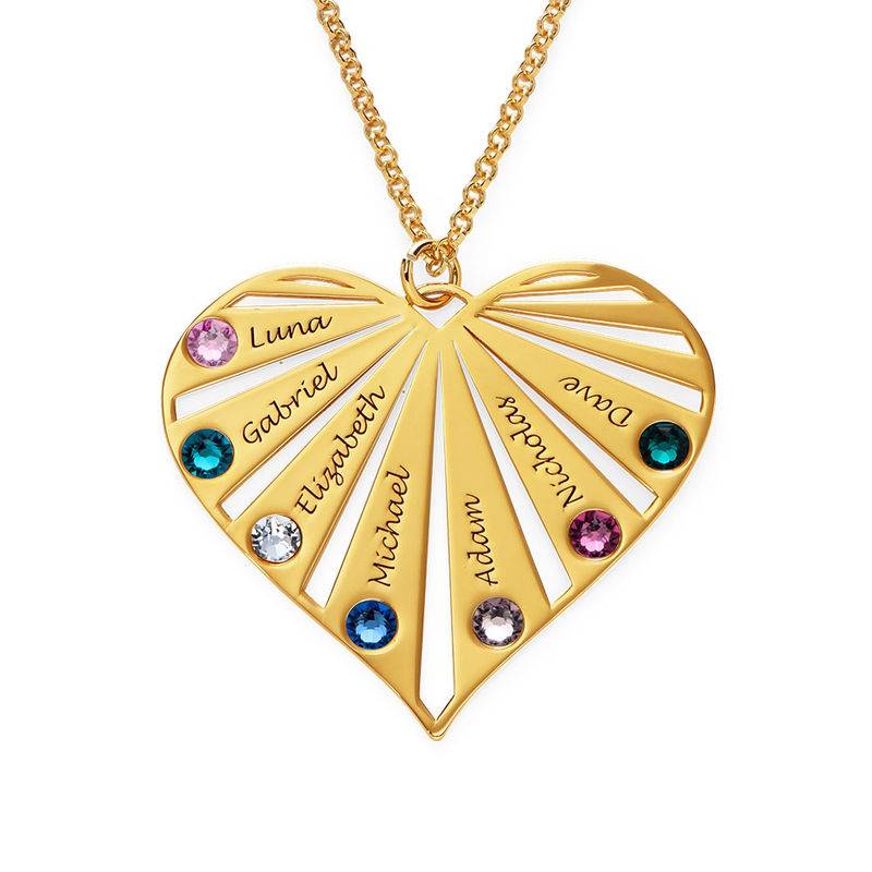 Family Necklace with Birthstones in Gold Plating-5 product photo