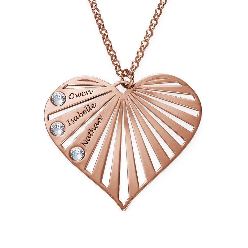 Family Necklace with birthstones in Rose Gold Plating product photo