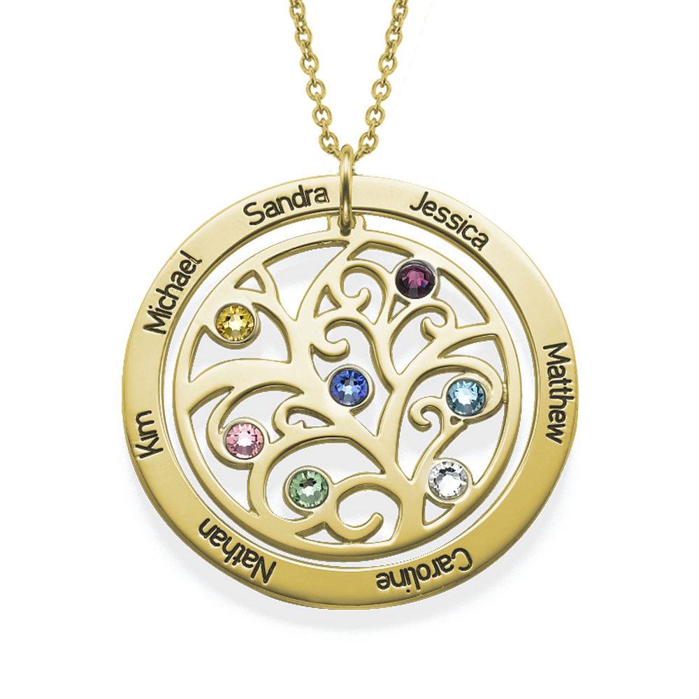 Family Tree Birthstone Necklace in 18K Gold Vermeil-3 product photo
