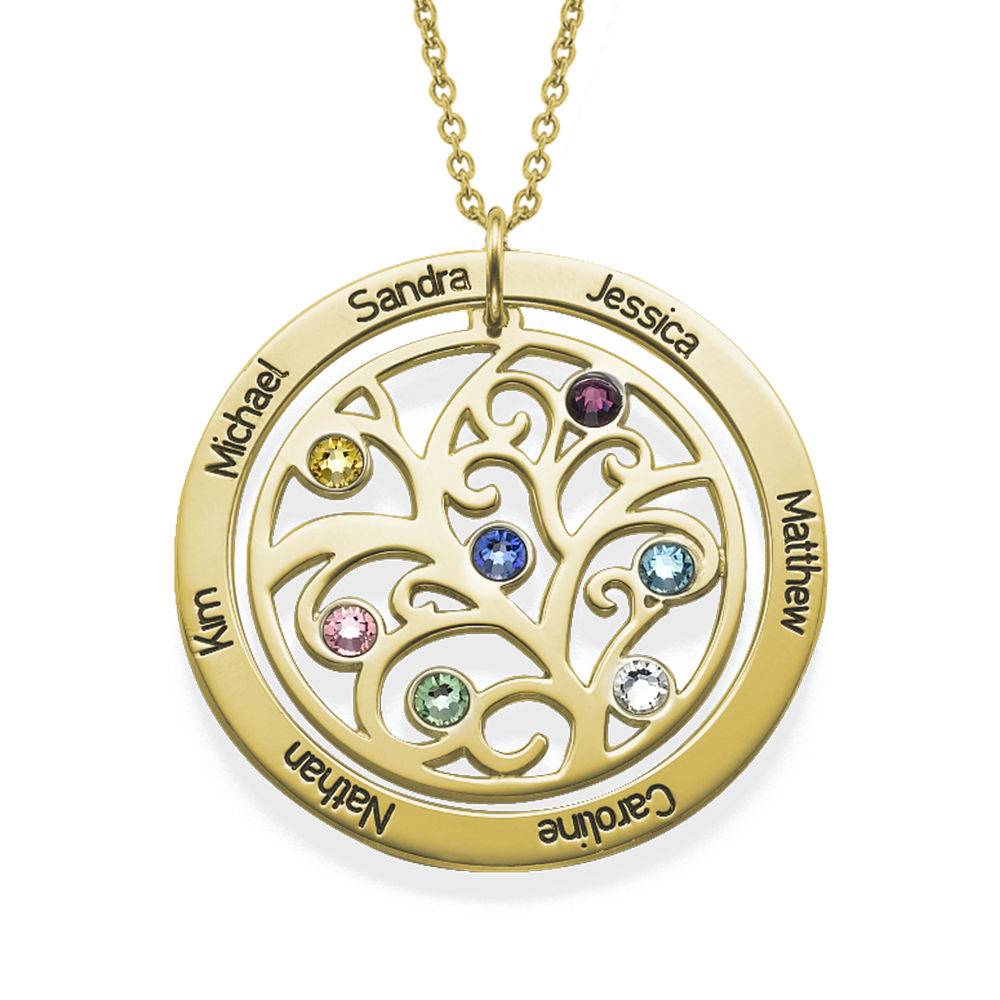 Family Tree Birthstone Necklace in 18K Gold Vermeil-4 product photo